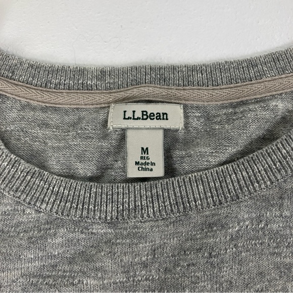 L. L Bean Women's Light Gray Cotton Sweater Pullover M Long Sleeve Minimalist - Picture 2 of 16